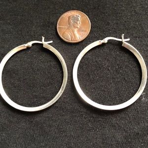 Large Sterling Silver Hoop Earrings